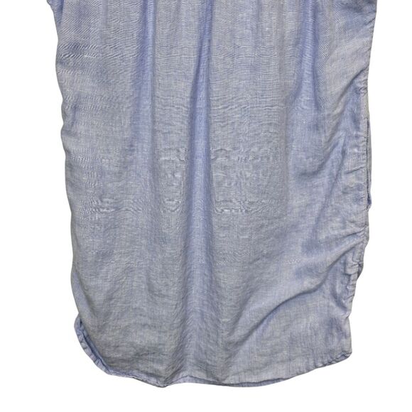 Baird McNutt J Crew Womens S Irish Linen Short Sleeve Mini Shirtdress Light Blue - Picture 10 of 16